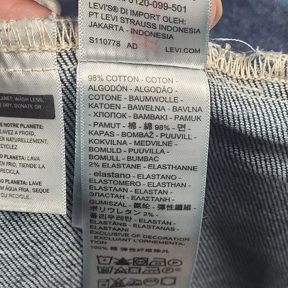 Levi Strauss & Co Mens Standard Denim Jacket Blue XL Cotton Blank Red Tab Irreg - Picture 8 of 12